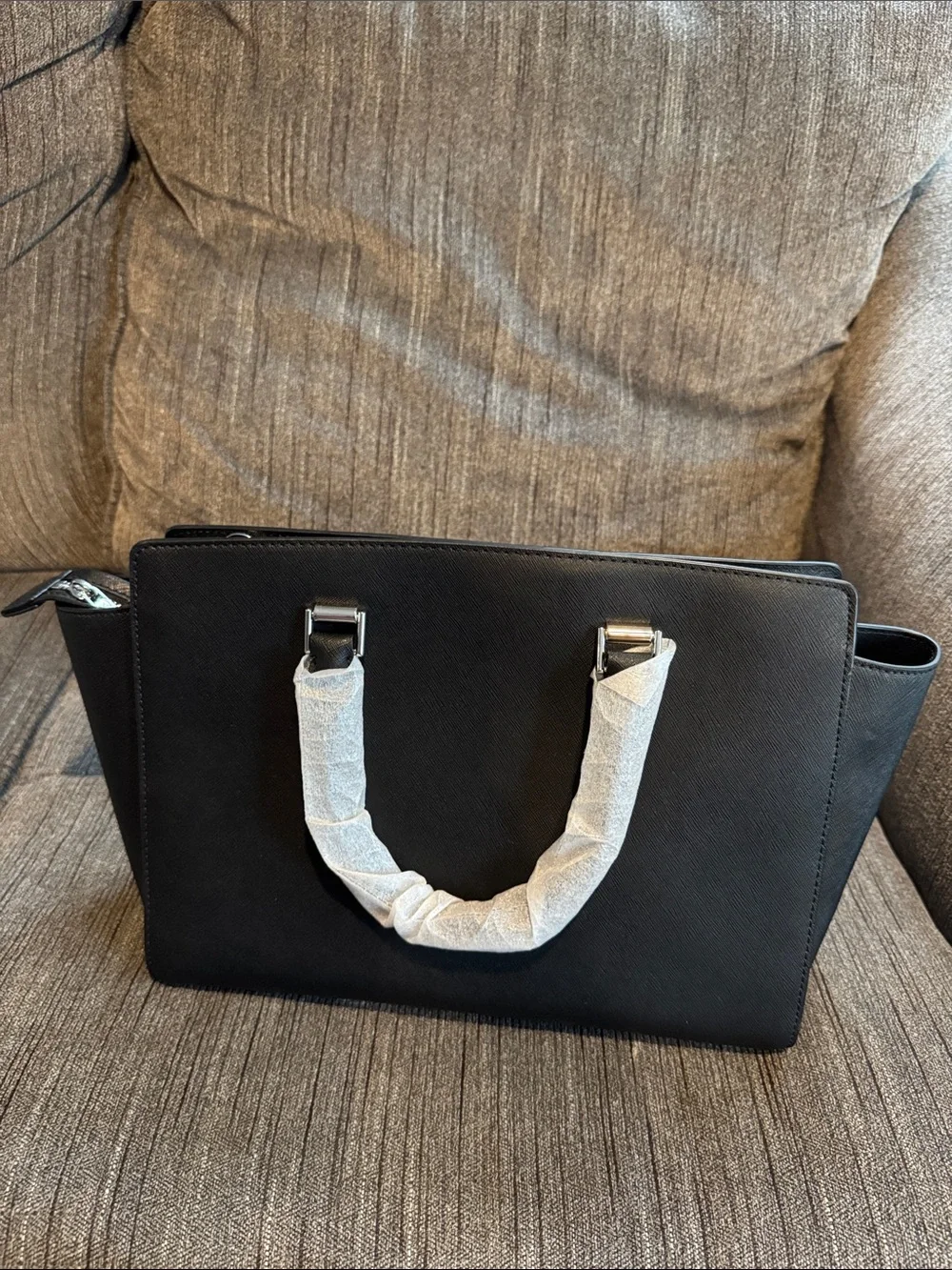 Michael Kors Black Saffiano Satchel Tote